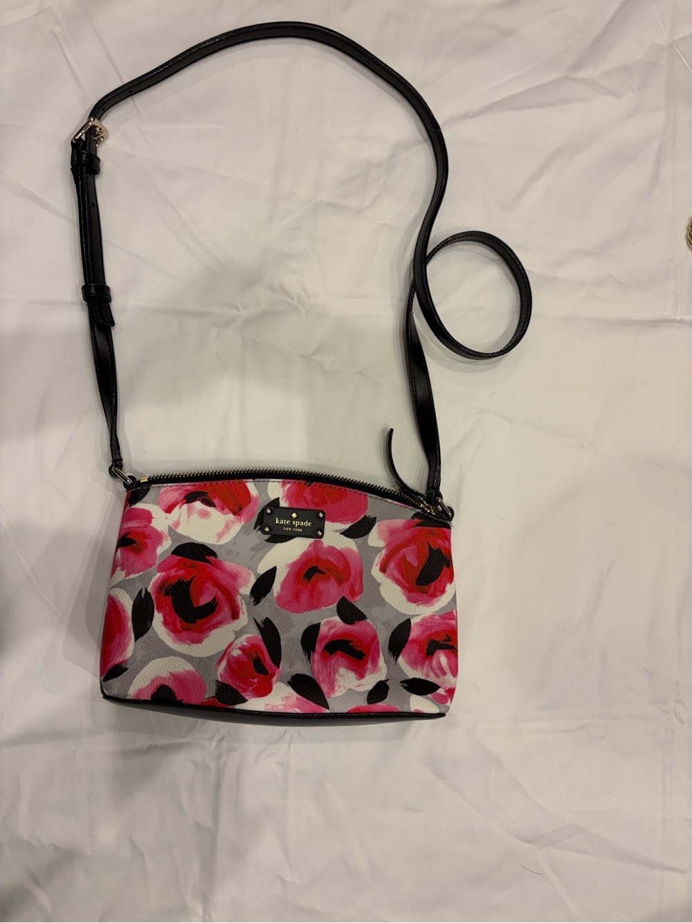 kate spade Floral Crossbody Bag in Pink, Red, Black